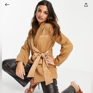 Blazer with satin detail